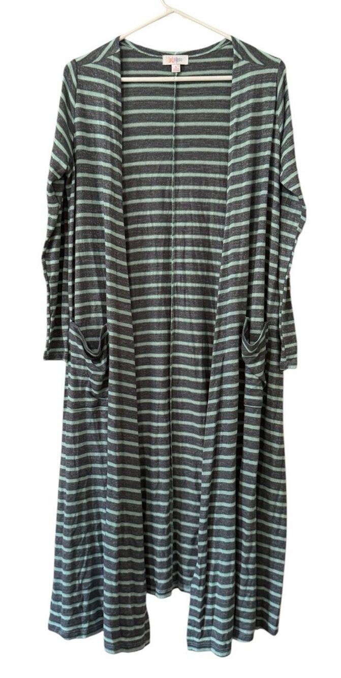 LuLaRoe Women Size Small Long Cardigan Open Front Duster Classic Pockets City
